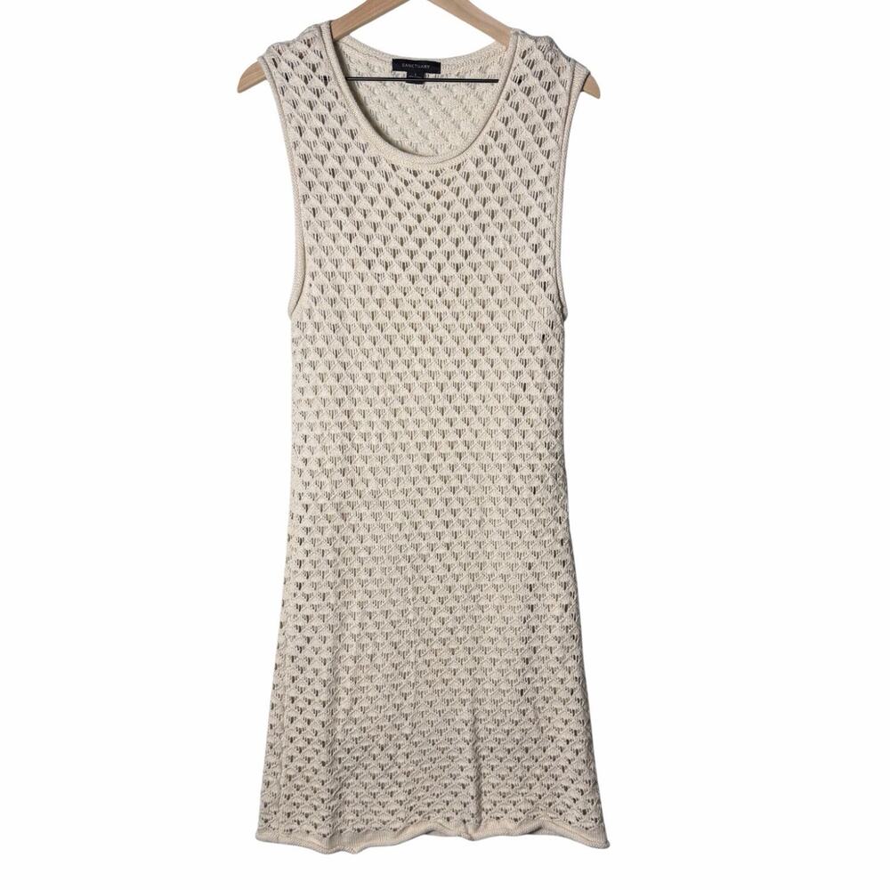 Sanctuary Slip Lined Summer Shell Eco Natural Dress Cream Women's Size L
